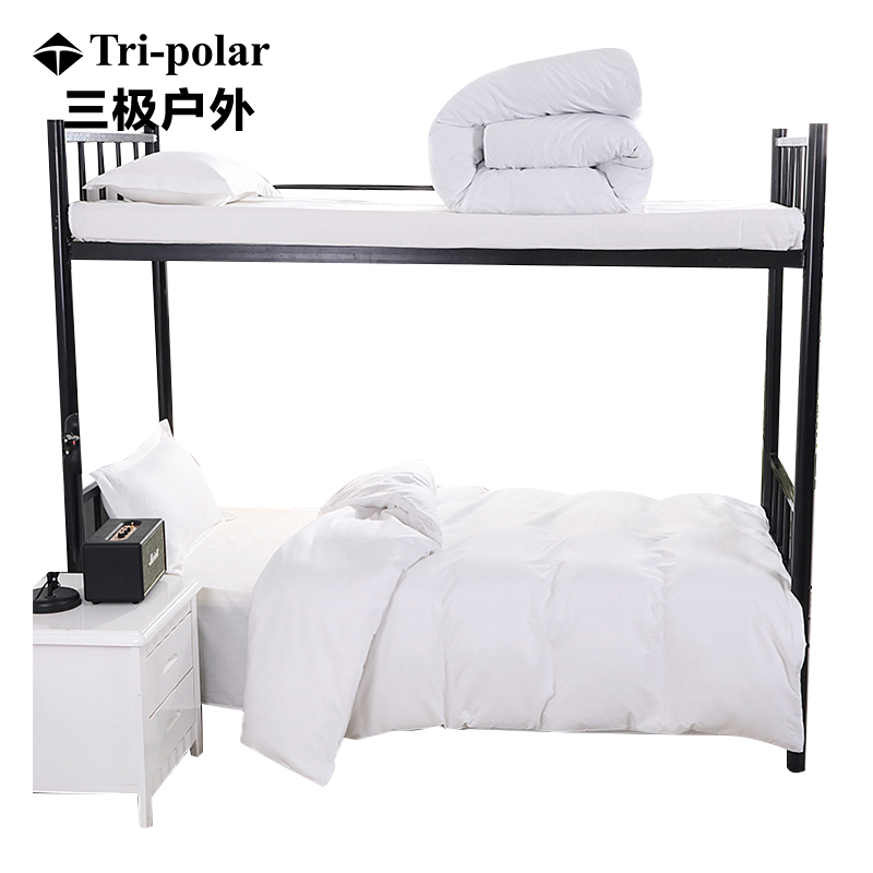 三极户外（Tri-polar） TP2827企业单位医院学校宿舍全棉单人床上下铺床上用品三件套 纯净白160*210cm（套）