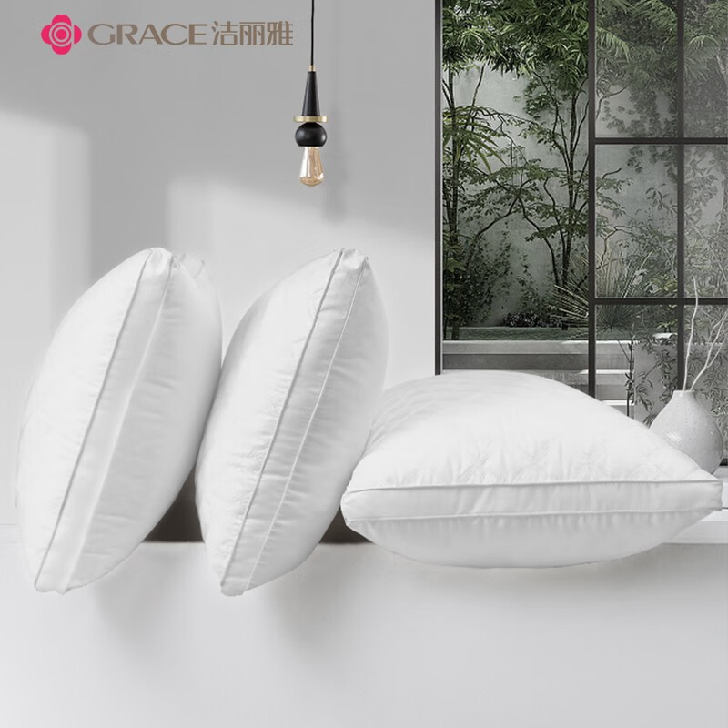 洁丽雅（Grace）纤维枕 星级酒店枕头枕芯 46*72cm 一对装（2只装）(包)