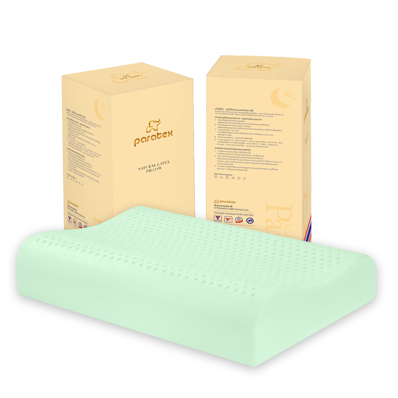 paratexECO负离子天然乳胶枕 泰国原芯进口 人体工学型波浪枕 成人颈椎枕(个)