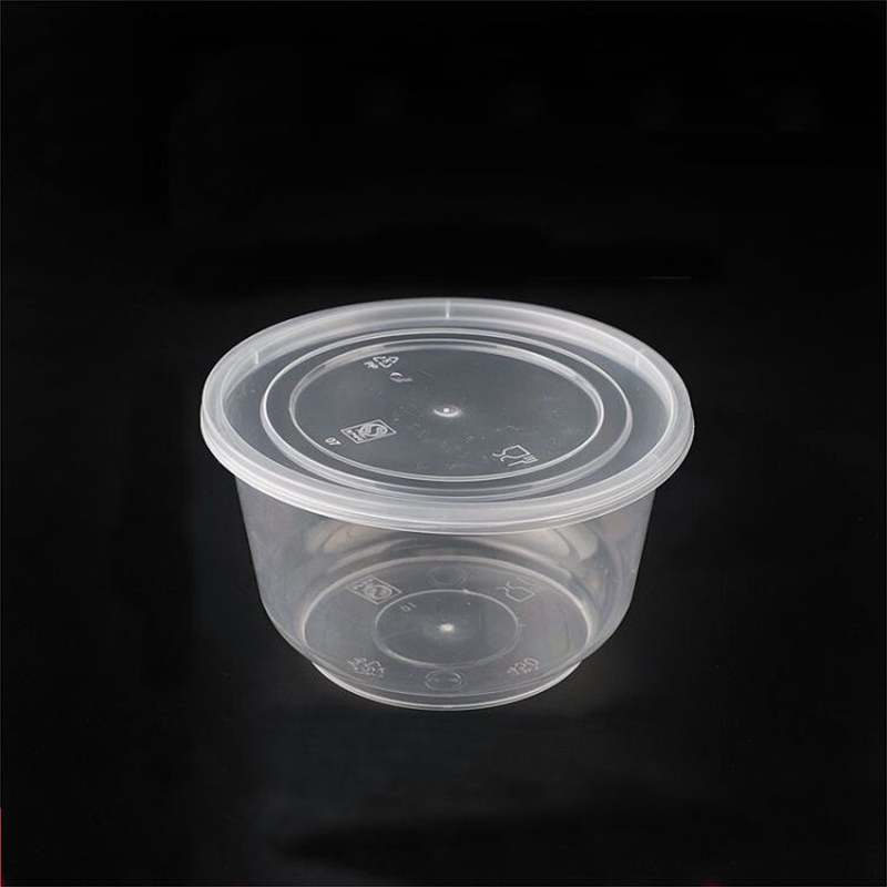 展艺 圆形一次性餐盒750ml塑料透明圆碗保鲜打包碗单个装（个）