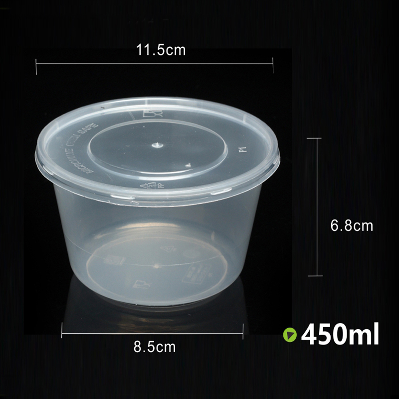 国产一次性注塑圆碗450ML含盖 450套/箱（箱）