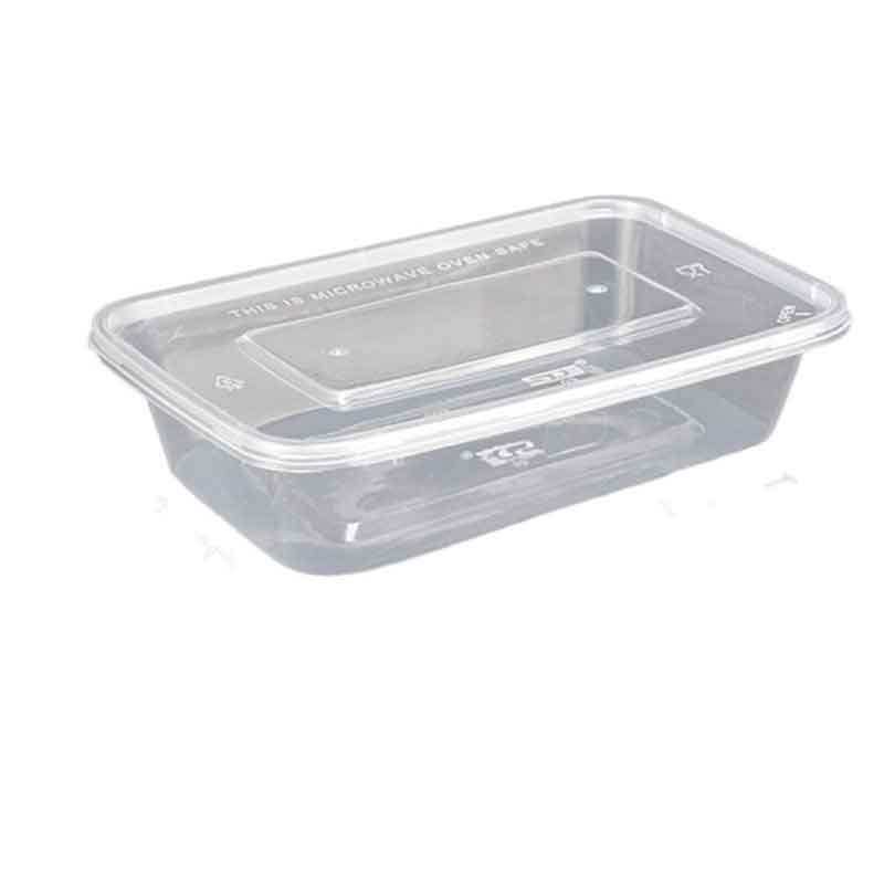 通源 一次性透明快餐盒长方形单格500ml*300套（箱）