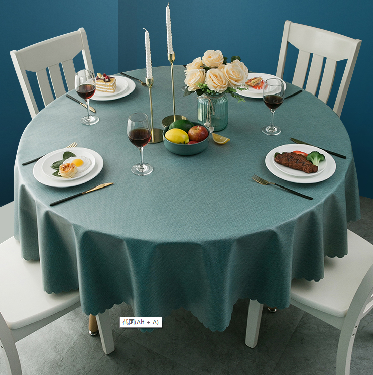 国产 聚酯纤维孔雀蓝圆桌布 180cm（块）