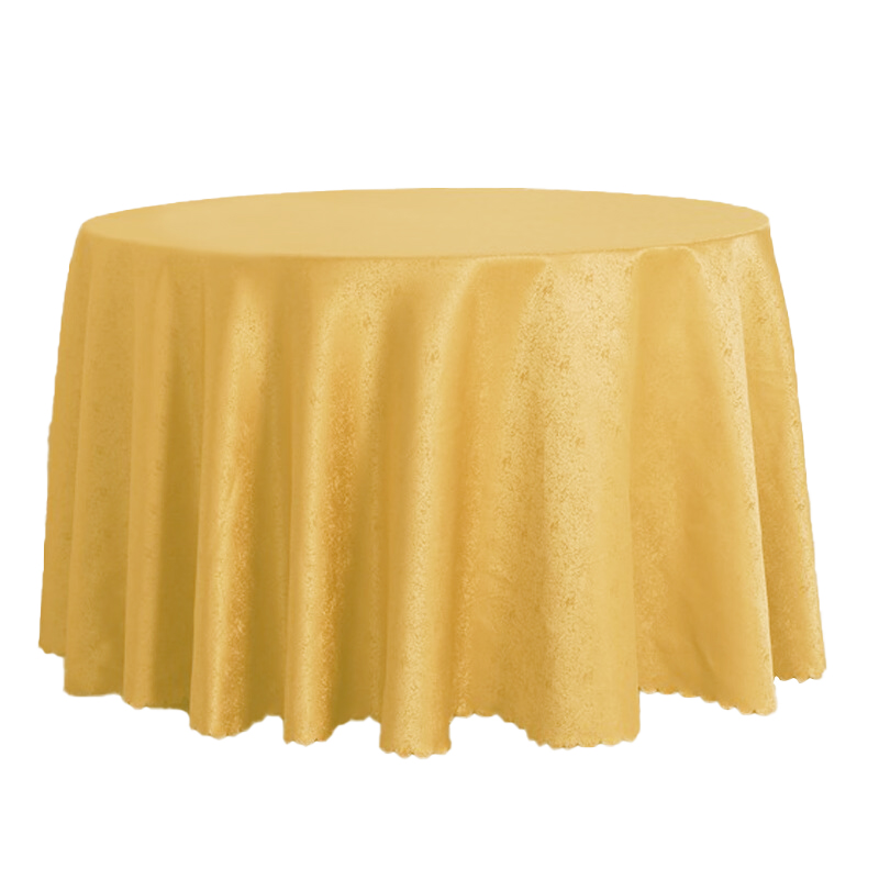 四时烟火饭桌布罩压花圆桌台布 浅黄色 TB24 直径 2.4米（单位：张）