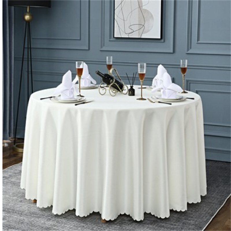 国产酒店餐桌布餐厅圆桌布转盘套台布米白色3.6米直径（张）
