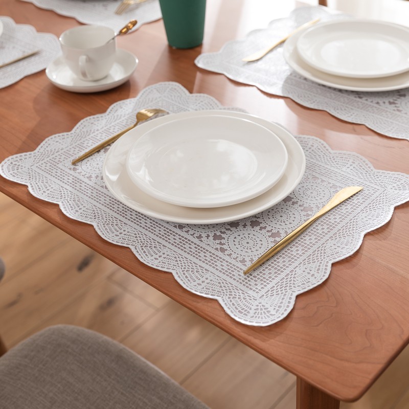 MEIWA餐桌垫 西餐垫PVC防水防油防烫杯垫 crochet 4片装 46.5*32.5cm(片)