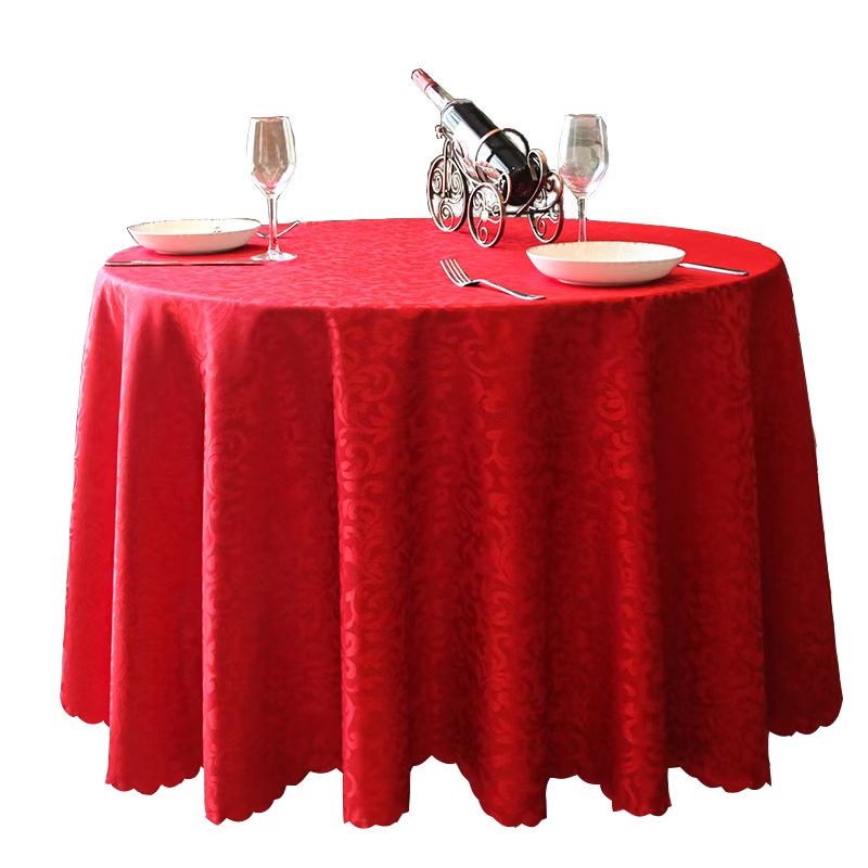博采 3.2米红色 圆形布艺桌布（块）