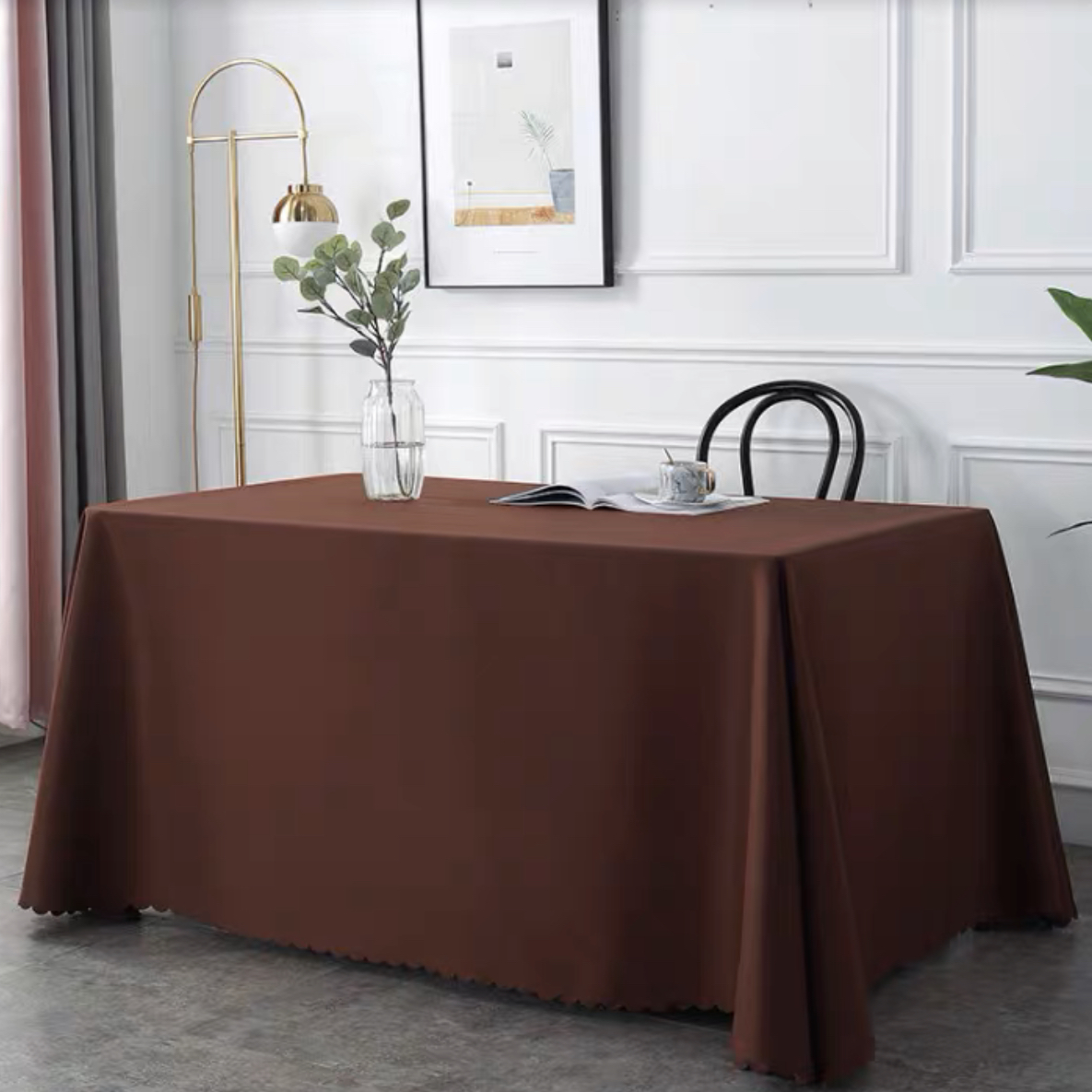 博采纯色加厚会议桌布全垂，桌子尺寸：2.4*1m*高75cm（张）