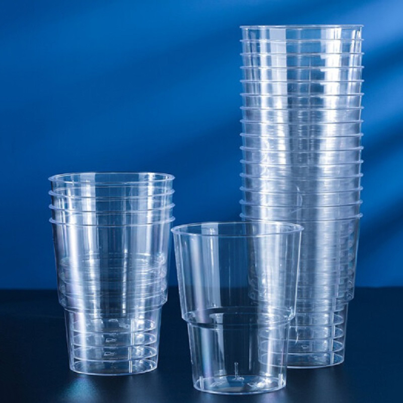 博采一次性杯子硬质塑料航空水晶杯 220ml透明款 500只（单位：箱）