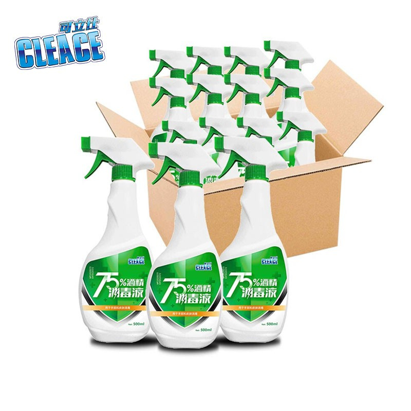 可立仕（cleace） 75%酒精喷雾消毒液500ml*24瓶/箱（箱）