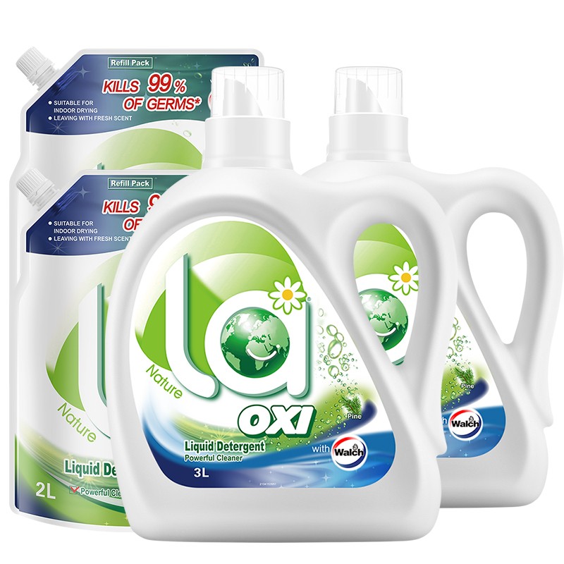 威露士抗菌有氧洗衣液套装18.5斤（3L瓶装x1、2.25L瓶装x1、2L袋装洗衣液x2）（单位：套）