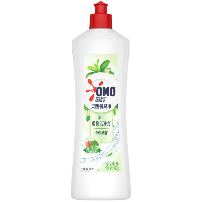 奥妙（OMO）洗洁精果蔬餐具净绿茶薄荷香型480g（单位：瓶）