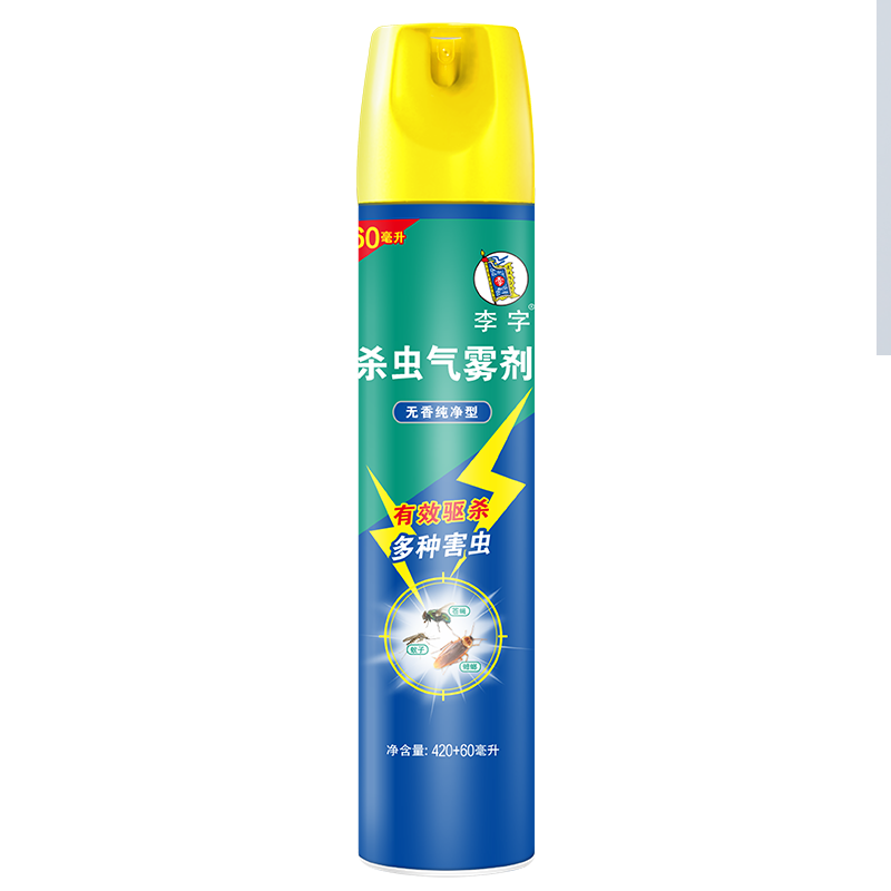 李字杀虫气雾剂(无香纯净型)420ml+60ml/瓶 12瓶/箱（瓶）