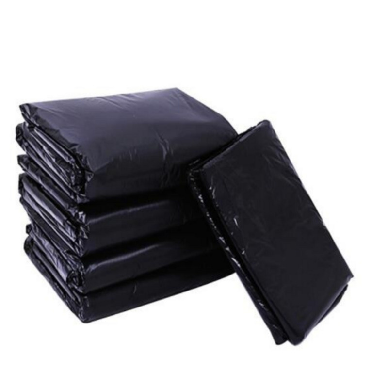 冰禹10g/个新料加厚大号平口黑色塑料垃圾袋50个/把（60*45cm）黑(个)