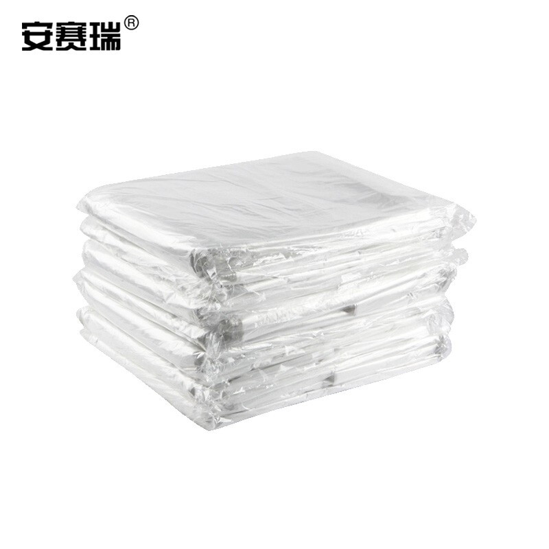 安赛瑞710104大号白色透明平口垃圾袋80×100cm50只/包（单位：包）