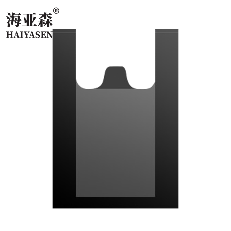 海亚森 TK-8016 背心式垃圾袋36cm*56cm(黑色)  单面1.3s 50只/包 80包/箱(单位：包)