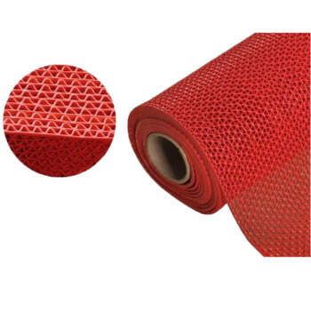 海斯迪克 HAC40621 S型塑胶防滑垫 红色 厚4.5宽0.9米×1米（单位：米）