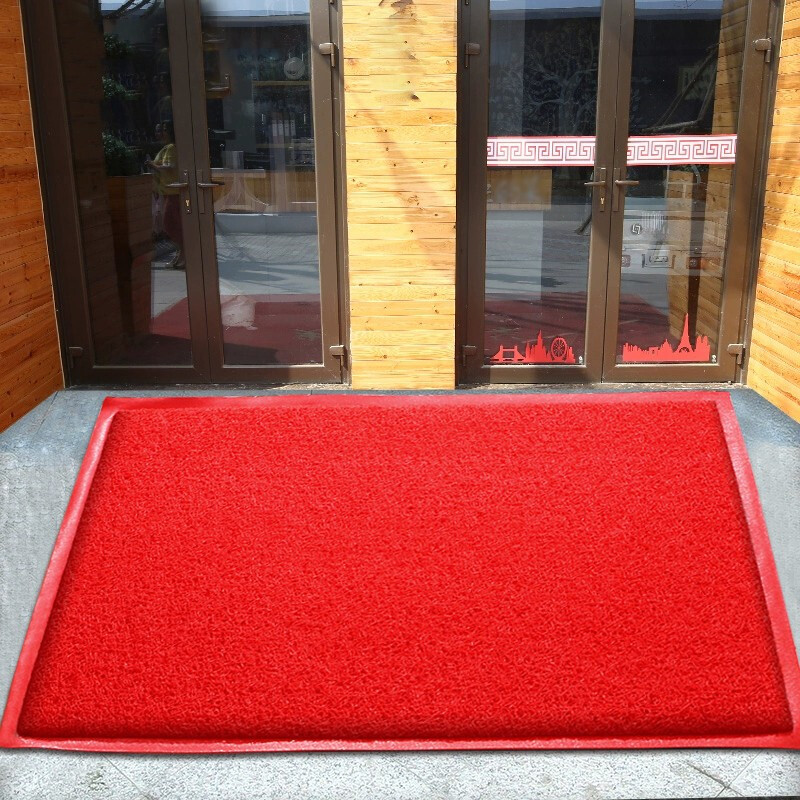 迪茵 地垫门垫迎宾垫子进门红地毯防滑垫 大红无字80*120cm（块）