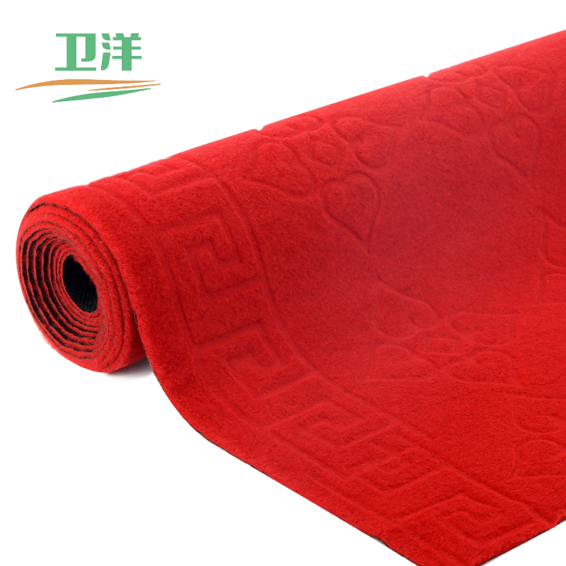 卫洋 WYS－408 红色压花防滑地垫 酒店宾馆开业庆典商用地毯可裁剪宽 1.2米*长1米(米)