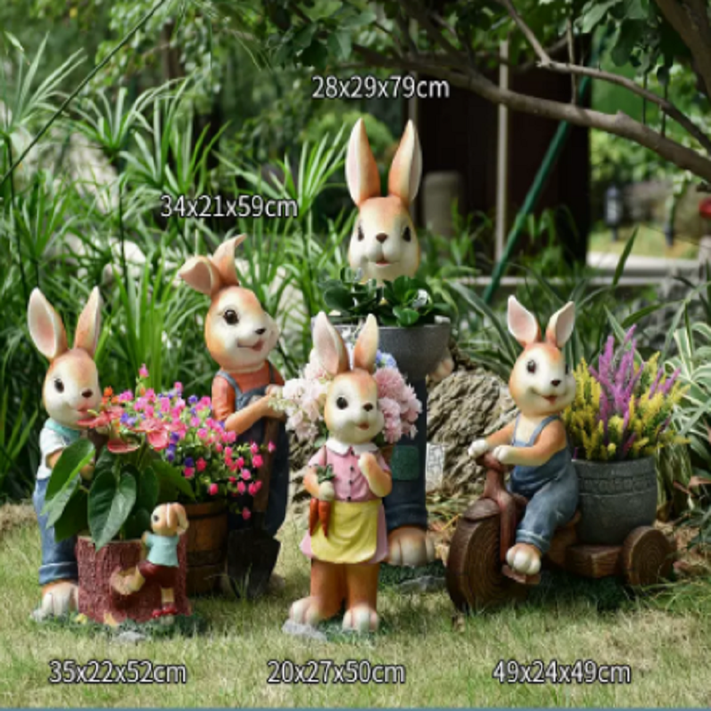 思学文具 花园装饰庭院摆件卡通仿真兔子（单位：套）