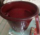 博采带盖塑料茶渍垃圾桶红棕30*30*15cm(只)