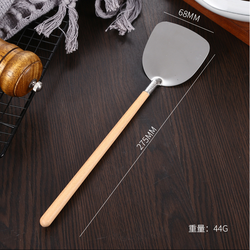 一达厨家日式榉木厨具日式木柄304铲子铲子汤勺漏勺厨房烹饪用具（单位：个）