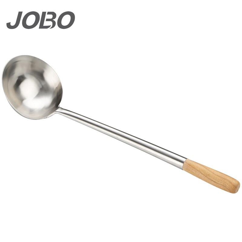 巨博(JOBO)不锈钢炒勺商用餐饮炒菜勺子厨师专用马勺10两1只装(个)