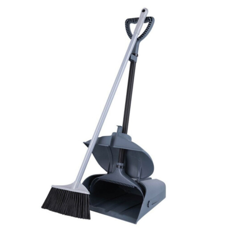 金易洁 防风垃圾铲 可站立梳齿型扫把簸箕套装 清洁工具 DP-001 黑色（套）