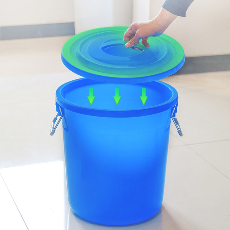 冰禹大号加厚塑料圆桶380L，蓝色，带盖(个)