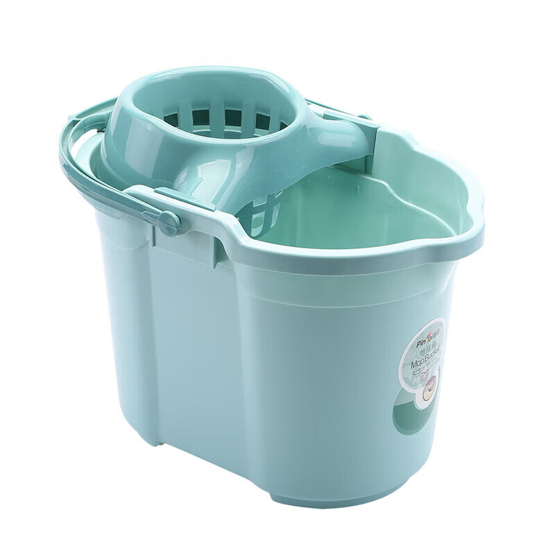 国产 手压拖把桶塑料旋转拧水单桶老式墩布桶597125 蓝色（个）