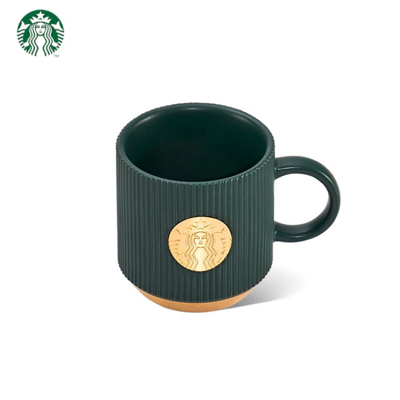 星巴克（Starbucks）春夏墨绿系马克杯墨绿色咖啡杯水杯340ml(个)