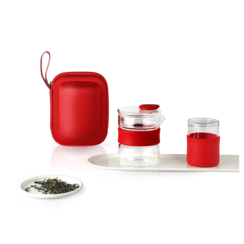 多样屋 TA040201013ZZ Passion便携玻璃茶杯组红色(套)