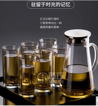 国产67621322795玻璃杯套装家用6只装350ML1.8L三角壶大盘（套）