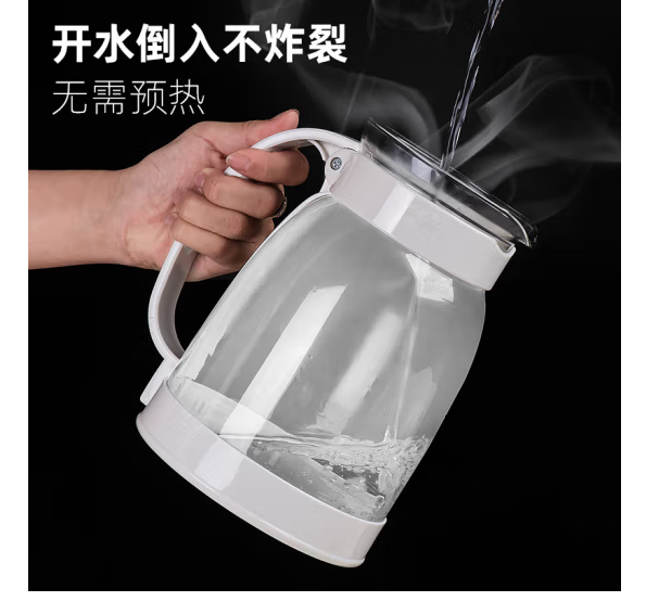 天喜（TIANXI）TBL161-2000水壶 水壶家用泡茶壶大容量花茶果汁壶 白色（单位：套）