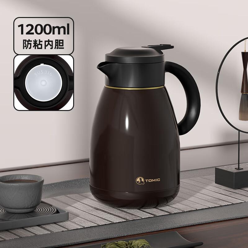 特美刻(TOMIC) TJ70023 1.2L 陶瓷内胆钛茶隔焖茶壶 (计价单位：个) 茶褐色