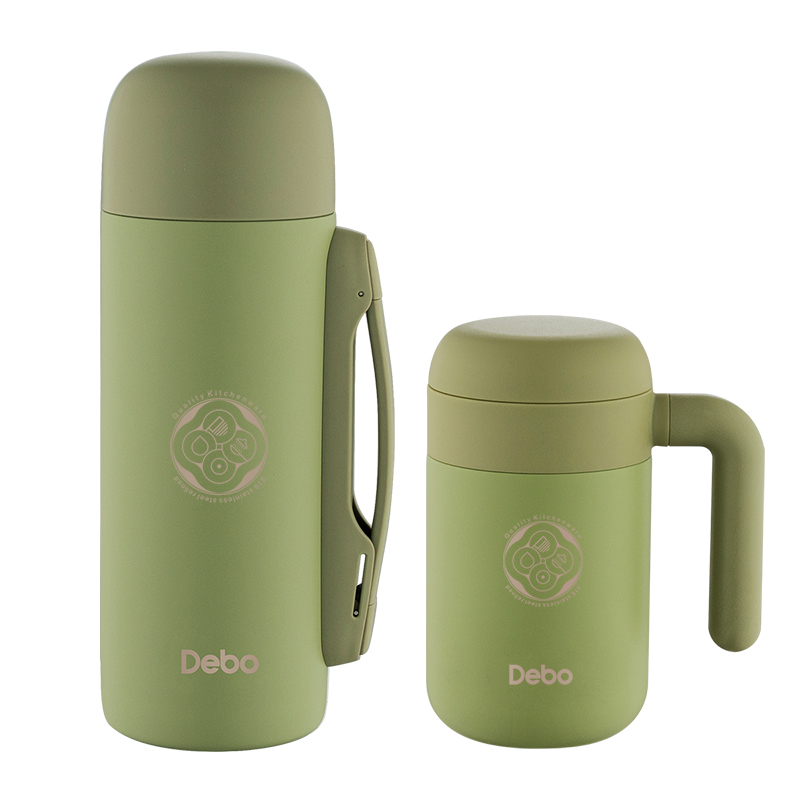 德铂（Debo）DEP-814玛利亚316不锈钢杯壶套装460ml+1200ml（单位：套）绿