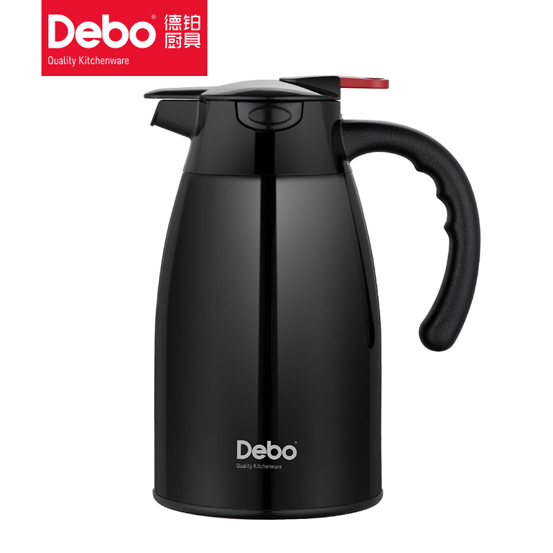 德铂（Debo）DEP-863欧文304不锈钢保温壶1.6L（单位：个）黑色