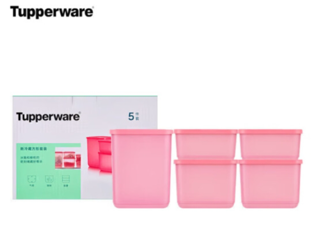 特百惠（Tupperware）冰箱冷藏保鲜盒方形5件套保鲜盒/食物盒(单位：套)