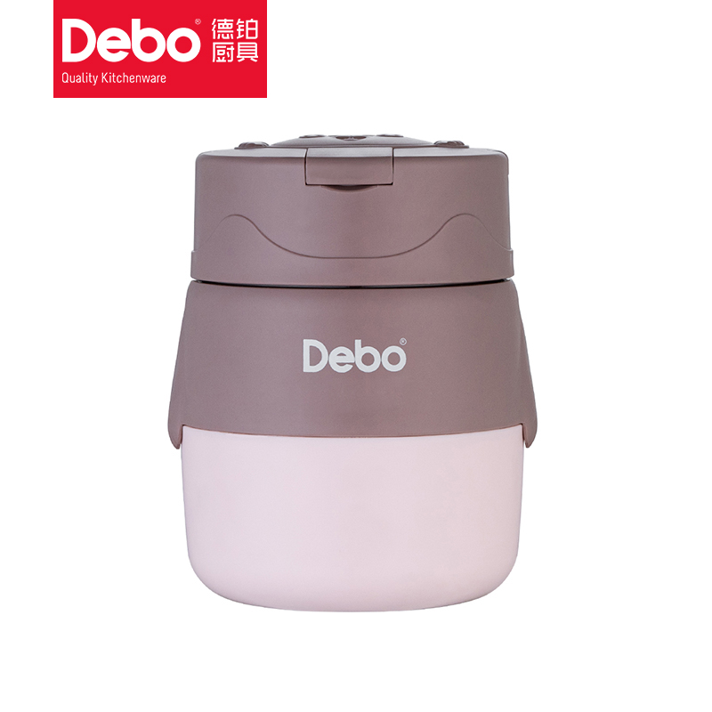 德铂（Debo）DEP-DS379露比304不锈钢0.5L汤罐夕霞粉（单位：个）