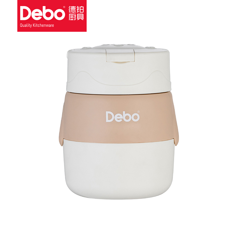 德铂（Debo）DEP-DS379露比304不锈钢0.5L汤罐初雪白（单位：个）