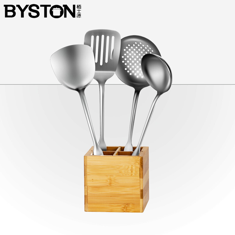 栢士德BST-051不锈钢厨具5件套汤勺铲子漏勺厨房用品套装 炊具5件套（单位：套）