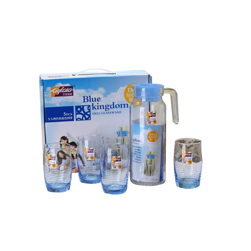 艾格莱雅A－S002L－L5玻璃水具5件套蓝色规格：0.65kg(套)