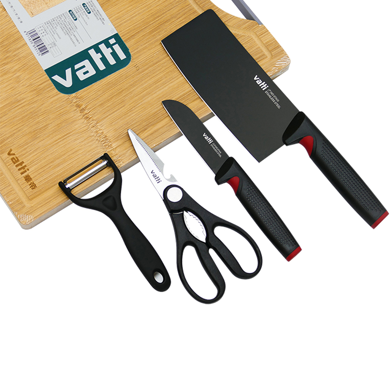 华帝（VATTI）红黑系列刀具五件套K609厨具套装单位（套）