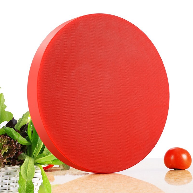 花蓓诗 圆形分类切菜板彩色塑料砧板家用刀板菜墩粘板 直径40厚4CM 红色（个）