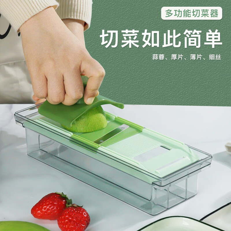 欧润哲 多功能切菜器 厨房多功能易清洁不伤手切丝器 5刀片装刨丝器（个）
