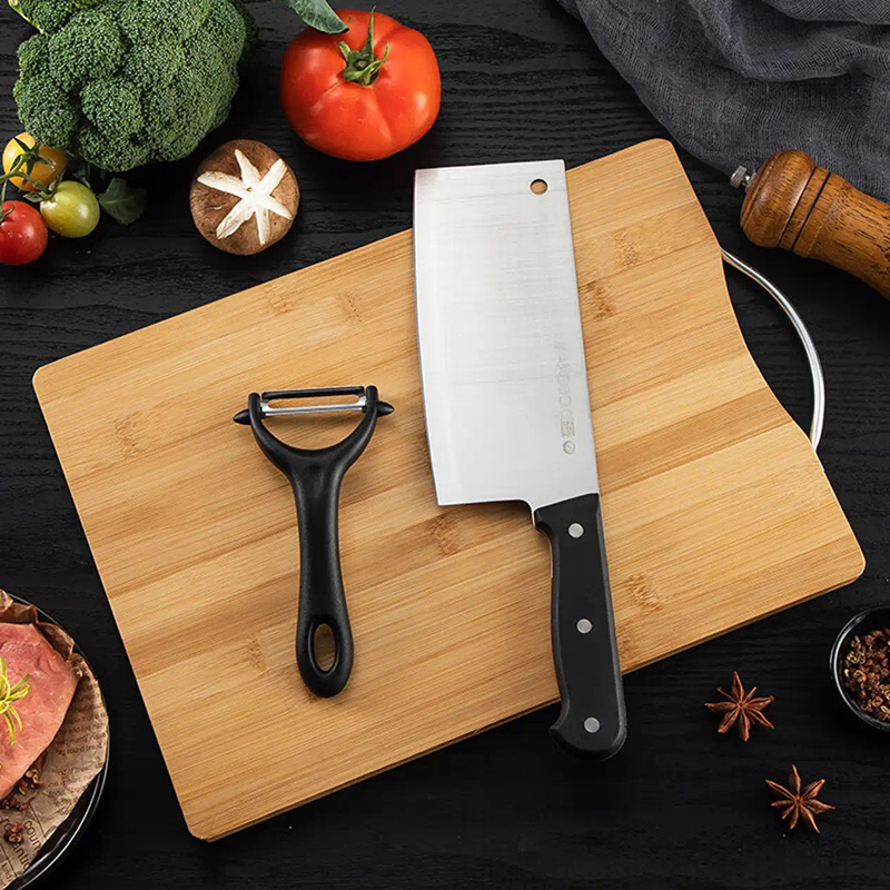 美厨竹砧板菜刀瓜刨削皮器切片刀水果刀三件套刀剪菜板(单位：套)