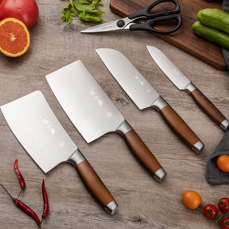 张小泉菜刀厨房刀具套装六件套家用厨具套装切片刀切菜刀剪刀带磨刀器(套)