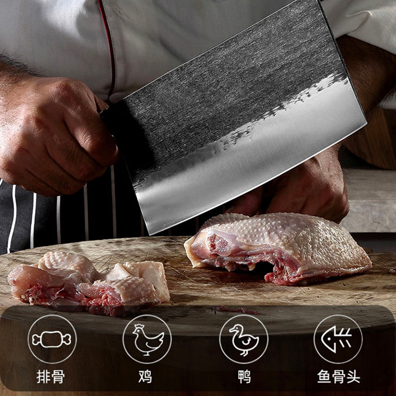十八子作 阳江菜刀专业厨师刀 匠品系列锻打斩切刀S336-W1(把)