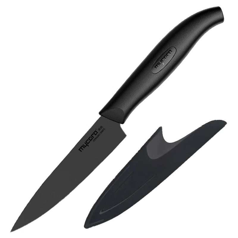 美瓷（MYCERA）陶瓷刀4英寸黑刃陶瓷水果刀宝宝辅食刀带刀鞘E4B-B(把)
