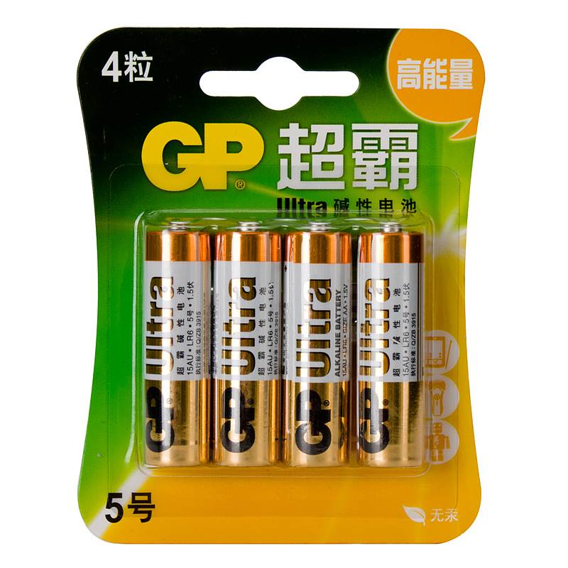超霸GP15A-L4五号碱性电池4粒/卡(卡)